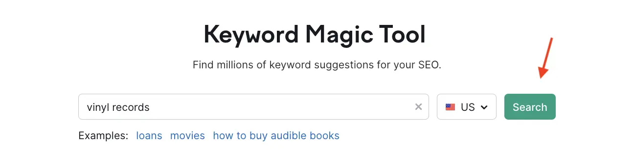 Semrush keyword magic tool screenshot