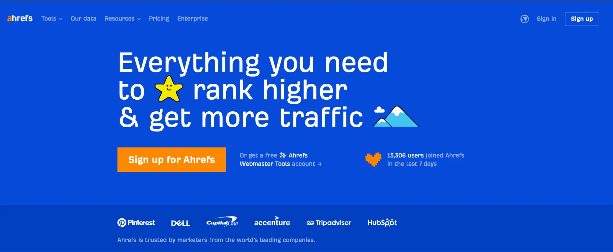 Ahrefs homepage