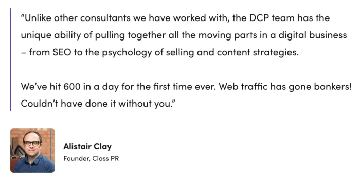 content marketing services agency testimonial